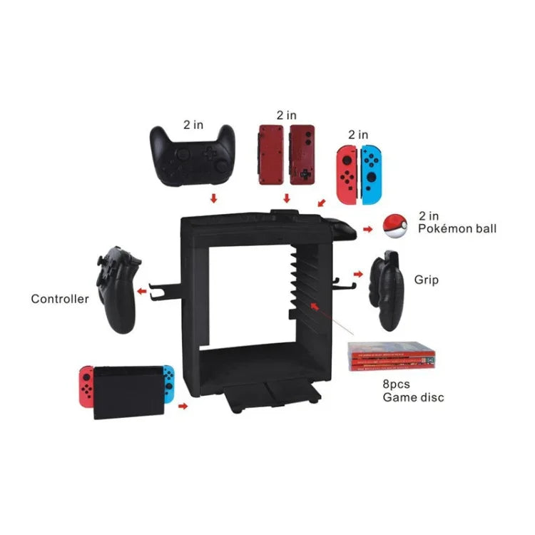 Support de chargement multifonction KJH avec poignée et base de réception pour Nintendo Switch, KJH-SWITCH-27