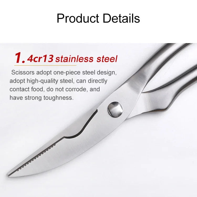 Ciseaux de cuisine 25 cm en acier inoxydable pour volaille, poisson et os de poulet, ustensile de cuisine, emballage étui, emballage étui.