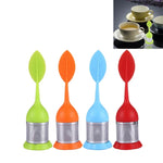 Sacs à thé en silicone de qualité alimentaire en forme de feuille, infuseurs à thé en acier inoxydable, livraison de couleur aléatoire, forme de feuille
