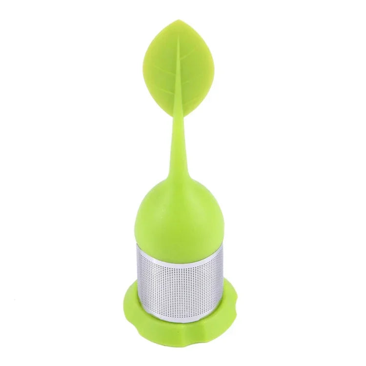 Sacs à thé en silicone de qualité alimentaire en forme de feuille, infuseurs à thé en acier inoxydable, livraison de couleur aléatoire, forme de feuille