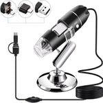 Microscope numérique USB 3 en 1 avec capteur d’image HD 1600X, 8 LED et support professionnel