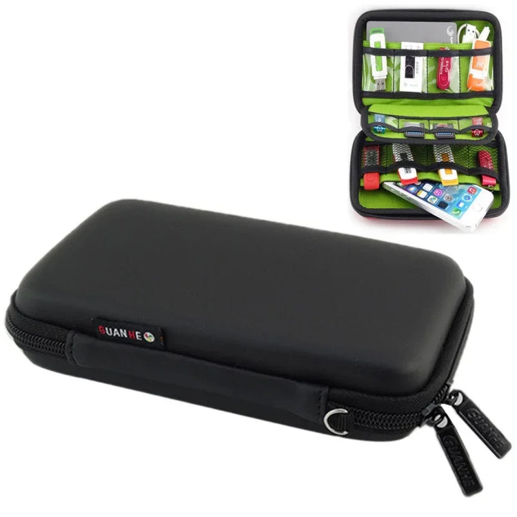 Sac de rangement de voyage portable multifonction en matériau EVA pour appareil numérique, téléphone / batterie externe / clé USB / carte SD / console PSP, Taille intérieure : 16,5*9,5*3,8cm