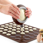 Grand tapis en silicone pour rôtir en cuisine + casserole encadrée + boîte colorée Ensemble de moules à macarons, Ensemble de moules à macarons