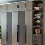 Poignée droite en alliage d'aluminium pour porte de tiroir d'armoire 2049-128, 2049-128 (Noir), 2049-128 (Blanc)