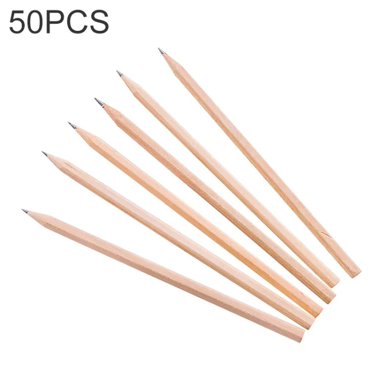 50 Crayons HB en Bois Brut Écologiques Crayons de Peinture pour Enfants Fournitures Scolaires et de Bureau, Crayons HB