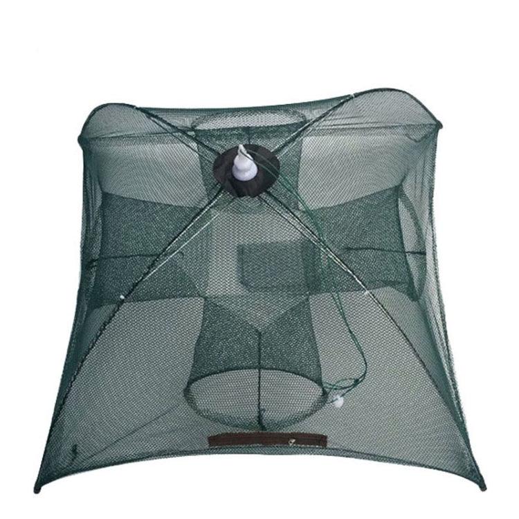 Filet de Pêche Pliable Automatique à 4 Trous, Nylon, pour Crevettes, Crabes, Loches, Éperviers, Matériel de Pêche, 4 Trous