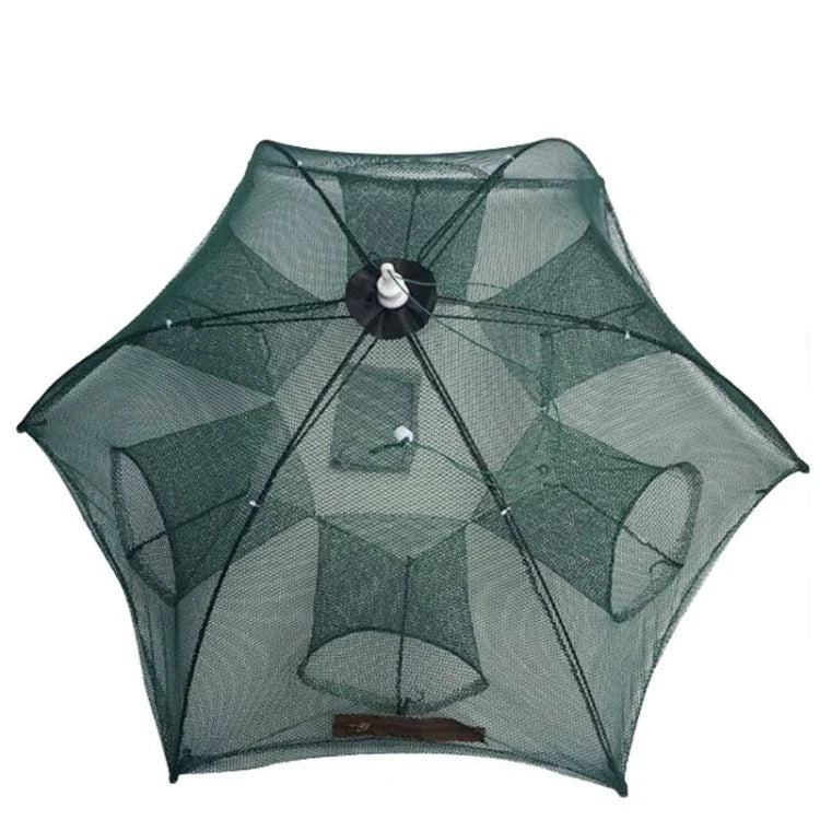Filet de pêche automatique pliable 6 trous en nylon pour crevettes, crabes, vairons, accessoires de pêche, 6 trous