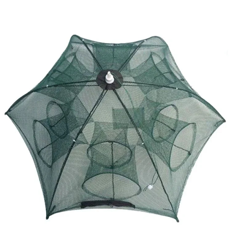 Nasse de pêche automatique pliable à 12 trous en nylon pour crevettes, crabes, vairons, accessoire de pêche, 12 trous