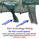 Filet de pêche automatique pliable 20 trous en nylon pour crevettes, crabes, vairons, piège à poissons, équipement de pêche, 20 trous