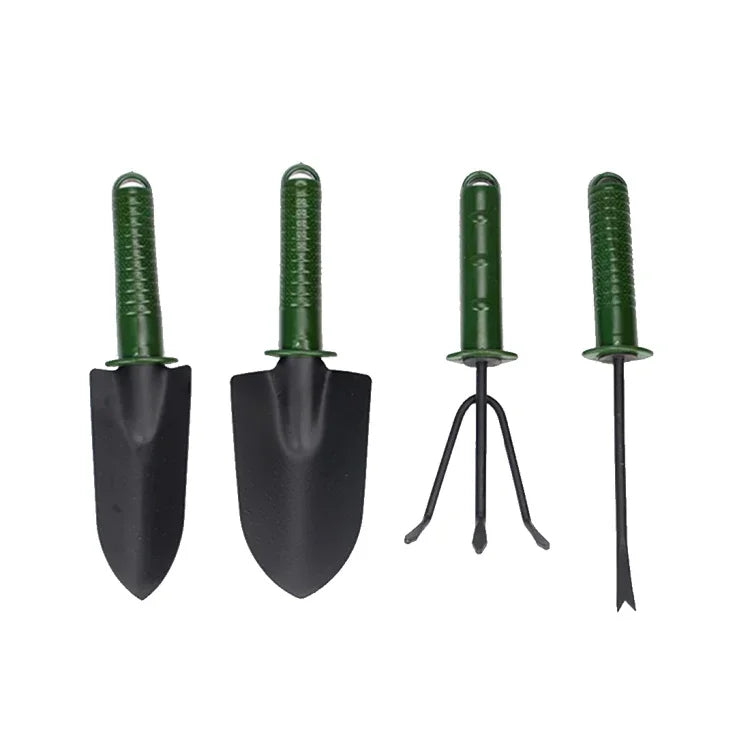 Outils de jardin Pelle, fourche, râteau avec manche en plastique Ensemble de quatre outils de jardinage, outil de plantation 5