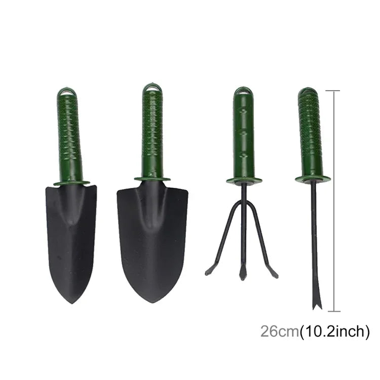 Outils de jardin Pelle, fourche, râteau avec manche en plastique Ensemble de quatre outils de jardinage, outil de plantation 5