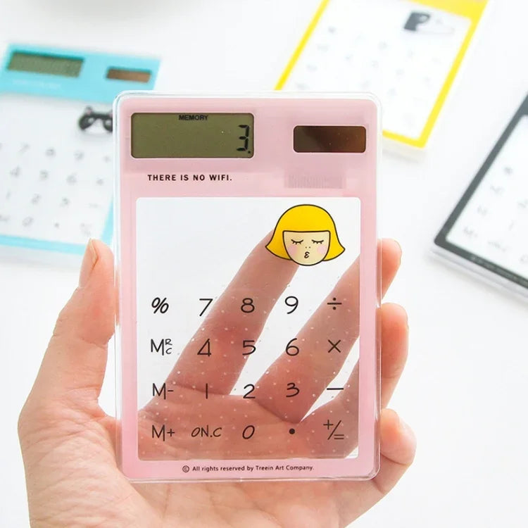 Calculatrice à écran LED 8 chiffres avec pavé tactile transparent et panneau solaire, livraison couleur aléatoire, calculatrice 8 chiffres