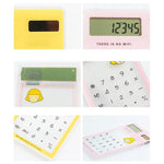 Calculatrice à écran LED 8 chiffres avec pavé tactile transparent et panneau solaire, livraison couleur aléatoire, calculatrice 8 chiffres