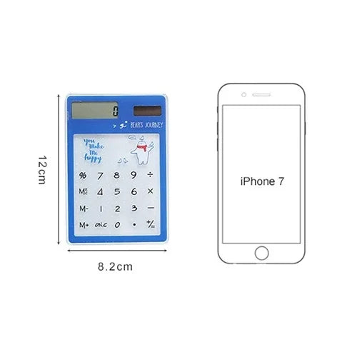Calculatrice à écran LED 8 chiffres avec pavé tactile transparent et panneau solaire, livraison couleur aléatoire, calculatrice 8 chiffres