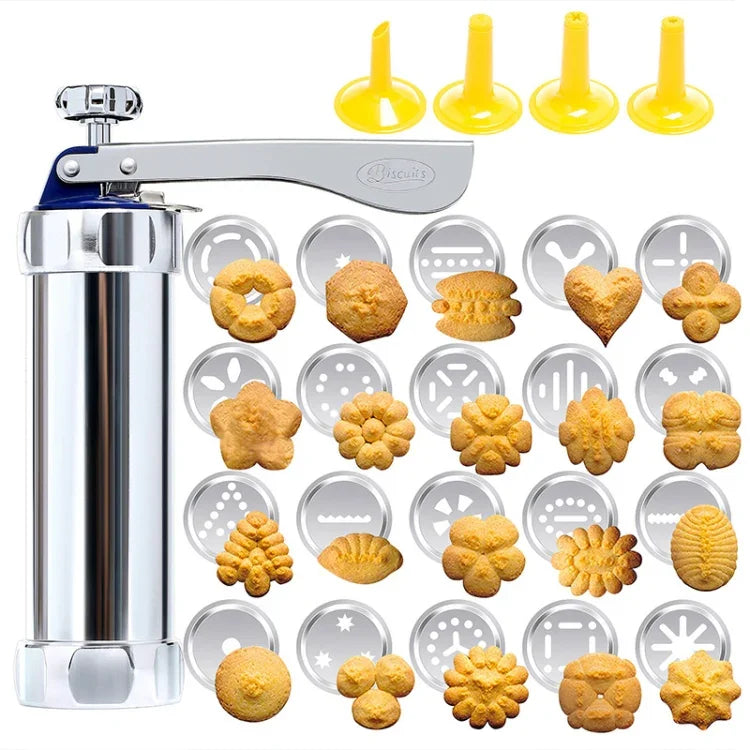 Machine multifonctionnelle pour biscuits et cookies, moule décoratif monté DIY avec 20 moules et 4 buses, Argent multifonction