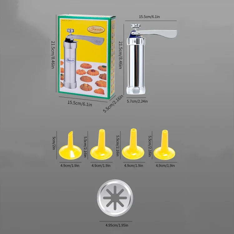 Machine multifonctionnelle pour biscuits et cookies, moule décoratif monté DIY avec 20 moules et 4 buses, Argent multifonction