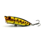 HENGJIA Leurre de pêche artificiel Popper respectueux de l'environnement avec hameçons, longueur : 6,5 cm, couleur aléatoire, longueur : 6,5 cm