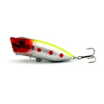 HENGJIA Leurre de pêche artificiel Popper respectueux de l'environnement avec hameçons, longueur : 6,5 cm, couleur aléatoire, longueur : 6,5 cm