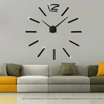 Horloge murale miroir 3D sans cadre moderne pour chambre et bureau, 39 pouces, MH101 (noir), M001 (or), M001 (argent)