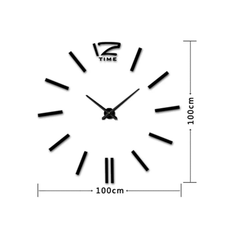Horloge murale miroir 3D sans cadre moderne pour chambre et bureau, 39 pouces, MH101 (noir), M001 (or), M001 (argent)