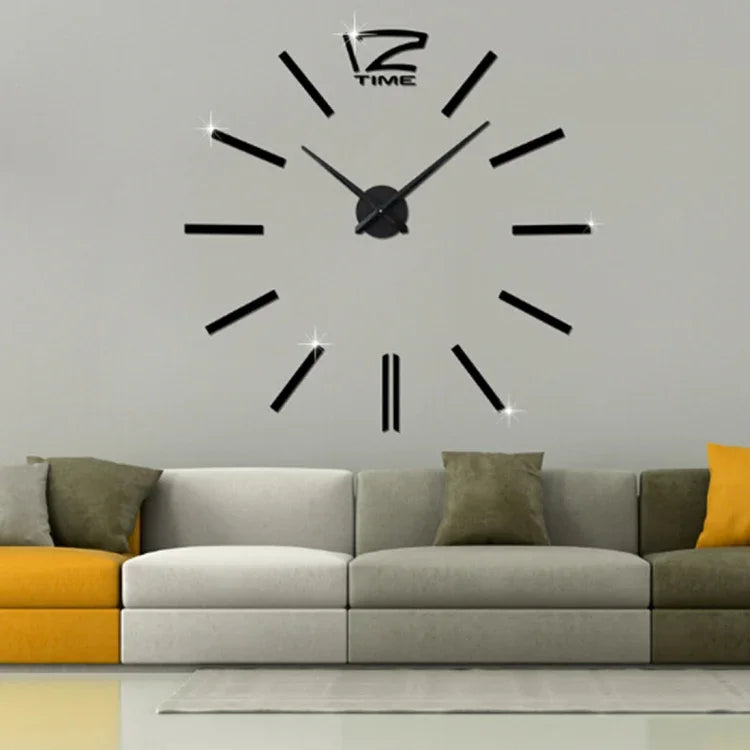 Horloge murale miroir 3D sans cadre moderne pour chambre et bureau, 39 pouces, MH101 (noir), M001 (or), M001 (argent)