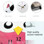 Horloge murale ronde silencieuse à quartz pour chambre d'enfant, 11*10 pouces, à piles, décor chambre, hibou