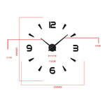 Horloge murale silencieuse sans cadre avec miroir 3D, grande décoration murale DIY pour chambre, Taille : 100*100cm, 3M013S (Noir), 3M013S (Or), 3M013S (Argent)