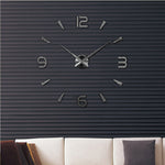 Horloge murale silencieuse sans cadre avec miroir 3D, grande décoration murale DIY pour chambre, Taille : 100*100cm, 3M013S (Noir), 3M013S (Or), 3M013S (Argent)