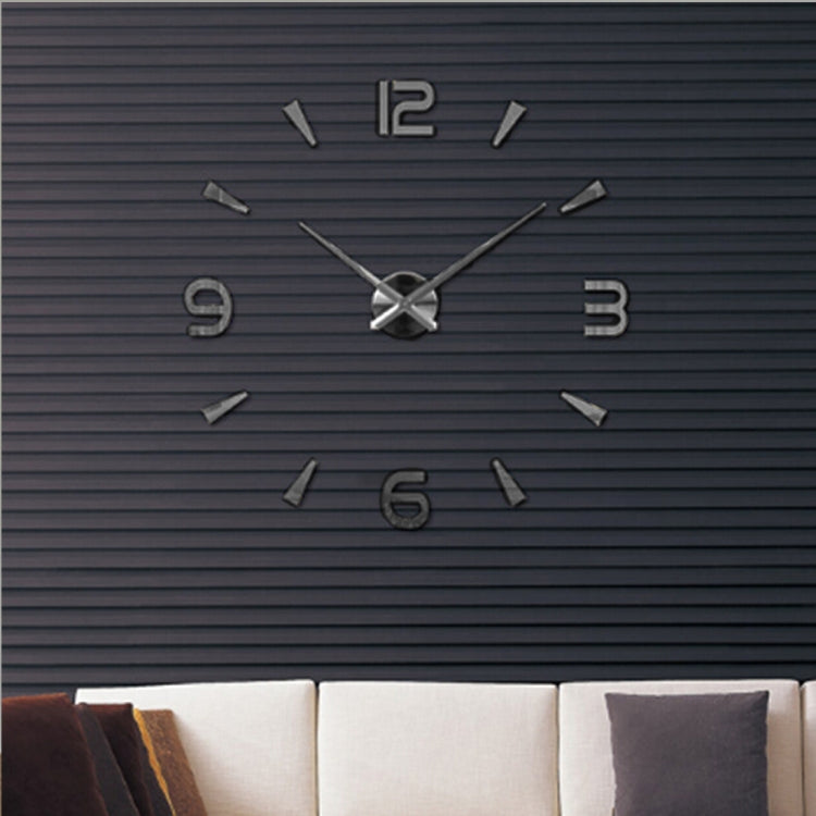 Horloge murale silencieuse sans cadre avec miroir 3D, grande décoration murale DIY pour chambre, Taille : 100*100cm, 3M013S (Noir), 3M013S (Or), 3M013S (Argent)