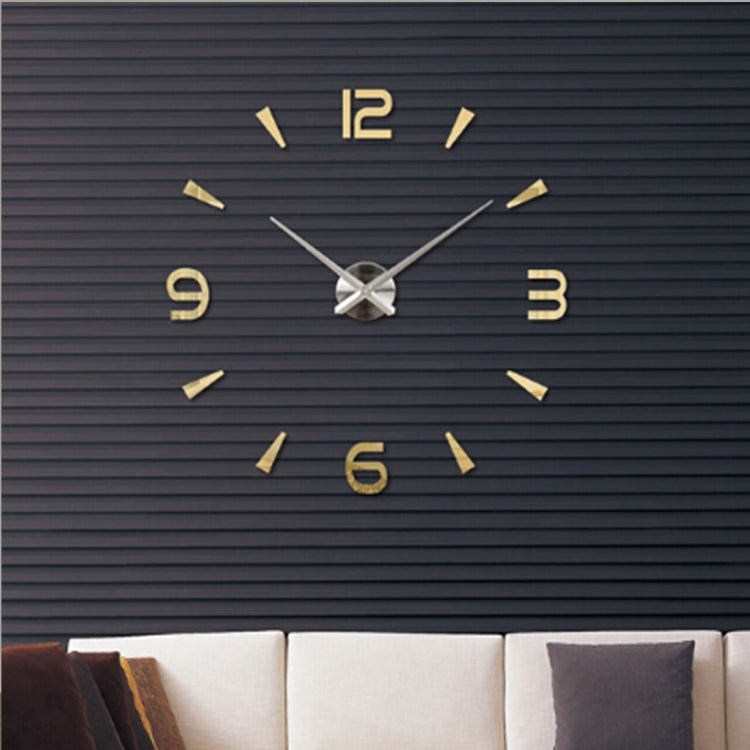 Horloge murale silencieuse sans cadre avec miroir 3D, grande décoration murale DIY pour chambre, Taille : 100*100cm, 3M013S (Noir), 3M013S (Or), 3M013S (Argent)