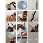 Horloge murale silencieuse sans cadre avec miroir 3D, grande décoration murale DIY pour chambre, Taille : 100*100cm, 3M013S (Noir), 3M013S (Or), 3M013S (Argent)