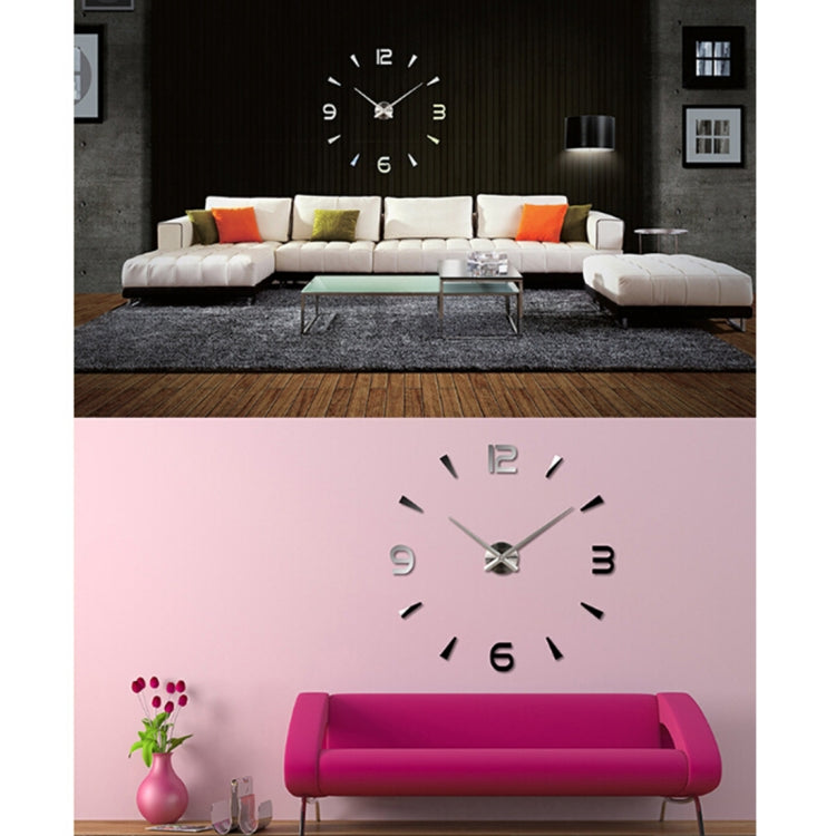 Horloge murale silencieuse sans cadre avec miroir 3D, grande décoration murale DIY pour chambre, Taille : 100*100cm, 3M013S (Noir), 3M013S (Or), 3M013S (Argent)