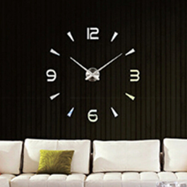 Horloge murale silencieuse sans cadre avec miroir 3D, grande décoration murale DIY pour chambre, Taille : 100*100cm, 3M013S (Noir), 3M013S (Or), 3M013S (Argent)