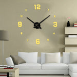 Décoration de chambre à coucher Numéro miroir sans cadre Grande horloge murale 3D autocollante DIY Silencieuse, Taille : 100*100cm, 3M005 (Noir), 3M005 (Or), 3M005 (Argent)