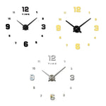 Décoration de chambre à coucher Numéro miroir sans cadre Grande horloge murale 3D autocollante DIY Silencieuse, Taille : 100*100cm, 3M005 (Noir), 3M005 (Or), 3M005 (Argent)