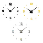 Décoration de chambre à coucher Numéro miroir sans cadre Grande horloge murale 3D autocollante DIY Silencieuse, Taille : 100*100cm, 3M005 (Noir), 3M005 (Or), 3M005 (Argent)