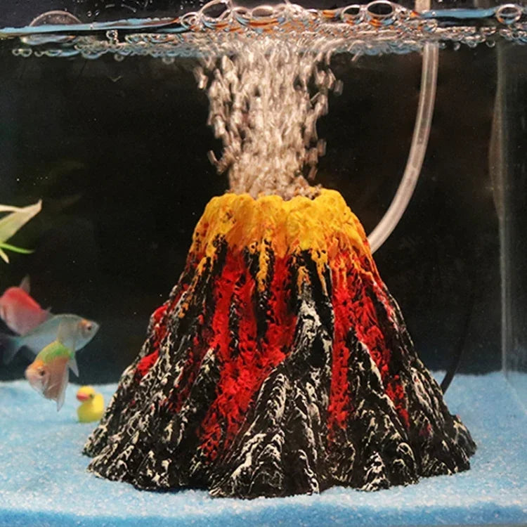 Décoration aquarium Arbre artificiel Plante Herbe Paysage volcanique en roche Ornements en résine créative Pompe à air aquarium, Taille : S, 8.5*5.5*2.0 cm