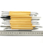 Ensemble de 11 outils de poterie en bois 1 en 1, coupe-argile, couteaux de sculpture
