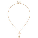 Collier Chaîne Pendentif Fleur de Rose Cadeau Saint-Valentin, Longueur de Chaîne : 45cm