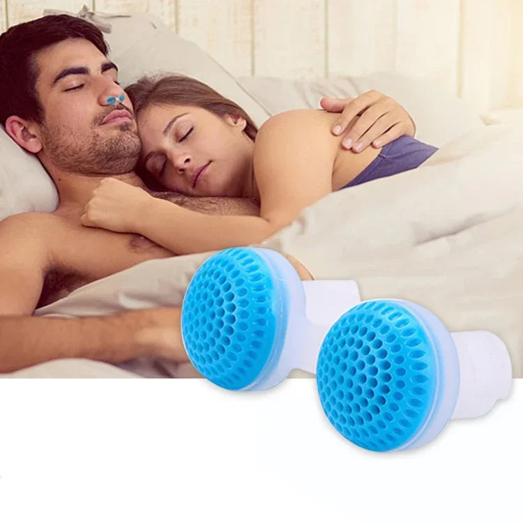 2 PCS 2 en 1 Purificateur d'air anti-ronflement en ABS et silicone
