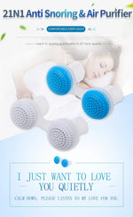 2 PCS 2 en 1 Purificateur d'air anti-ronflement en ABS et silicone