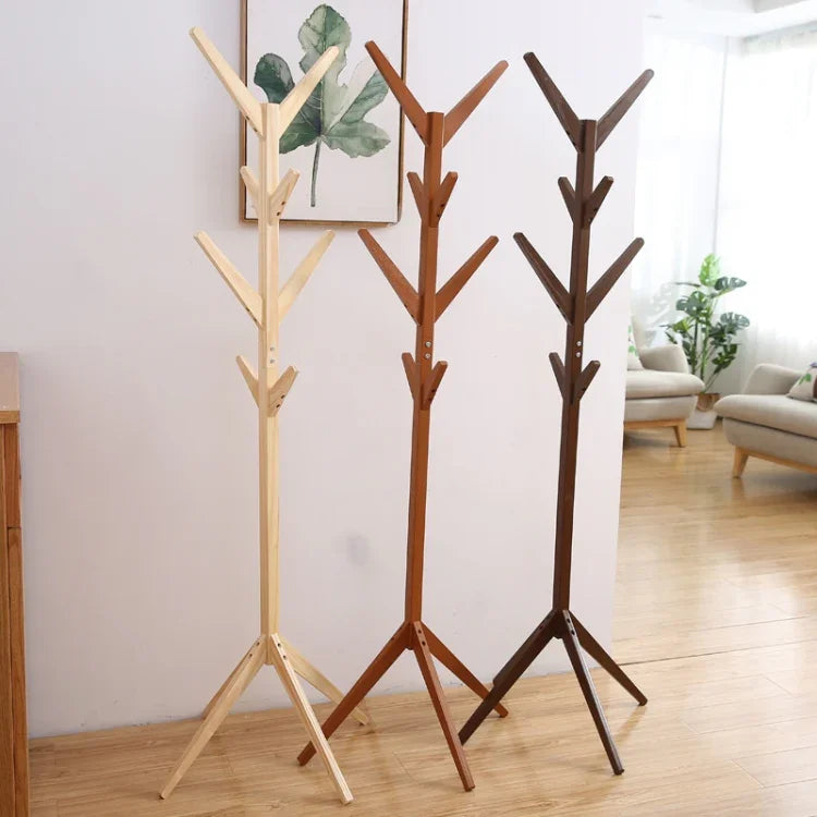 Portemanteau-Chapeaux et Vêtements Créatif en Bois Massif en Forme d'Arbre, Taille: 175x45x45cm, 175x45x45cm (Café Foncé), 175x45x45cm (Blanc), 175x45x45cm (Bois)