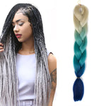 Perruques tressées individuelles en fibres chimiques, dégradé de couleur mode, grandes tresses, longueur : 60cm (18Bleu marine+Bleu ciel), 01, 02, 03, 06, 08, 15, 16, 17, 18, 26, 27, 28, 29, 54, 59