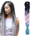 Perruques tressées individuelles en fibres chimiques, dégradé de couleur mode, grandes tresses, longueur : 60cm (18Bleu marine+Bleu ciel), 01, 02, 03, 06, 08, 15, 16, 17, 18, 26, 27, 28, 29, 54, 59