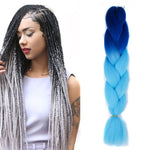 Perruques tressées individuelles en fibres chimiques, dégradé de couleur mode, grandes tresses, longueur : 60cm (18Bleu marine+Bleu ciel), 01, 02, 03, 06, 08, 15, 16, 17, 18, 26, 27, 28, 29, 54, 59