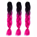 Perruques tressées individuelles à dégradé de couleur à la mode, fibres chimiques, grosses tresses, couleur aléatoire, longueur : 60cm, couleur aléatoire