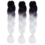 Perruques tressées individuelles à dégradé de couleur à la mode, fibres chimiques, grosses tresses, couleur aléatoire, longueur : 60cm, couleur aléatoire