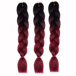 Perruques tressées individuelles à dégradé de couleur à la mode, fibres chimiques, grosses tresses, couleur aléatoire, longueur : 60cm, couleur aléatoire