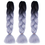 Perruques tressées individuelles à dégradé de couleur à la mode, fibres chimiques, grosses tresses, couleur aléatoire, longueur : 60cm, couleur aléatoire
