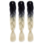 Perruques tressées individuelles à dégradé de couleur à la mode, fibres chimiques, grosses tresses, couleur aléatoire, longueur : 60cm, couleur aléatoire